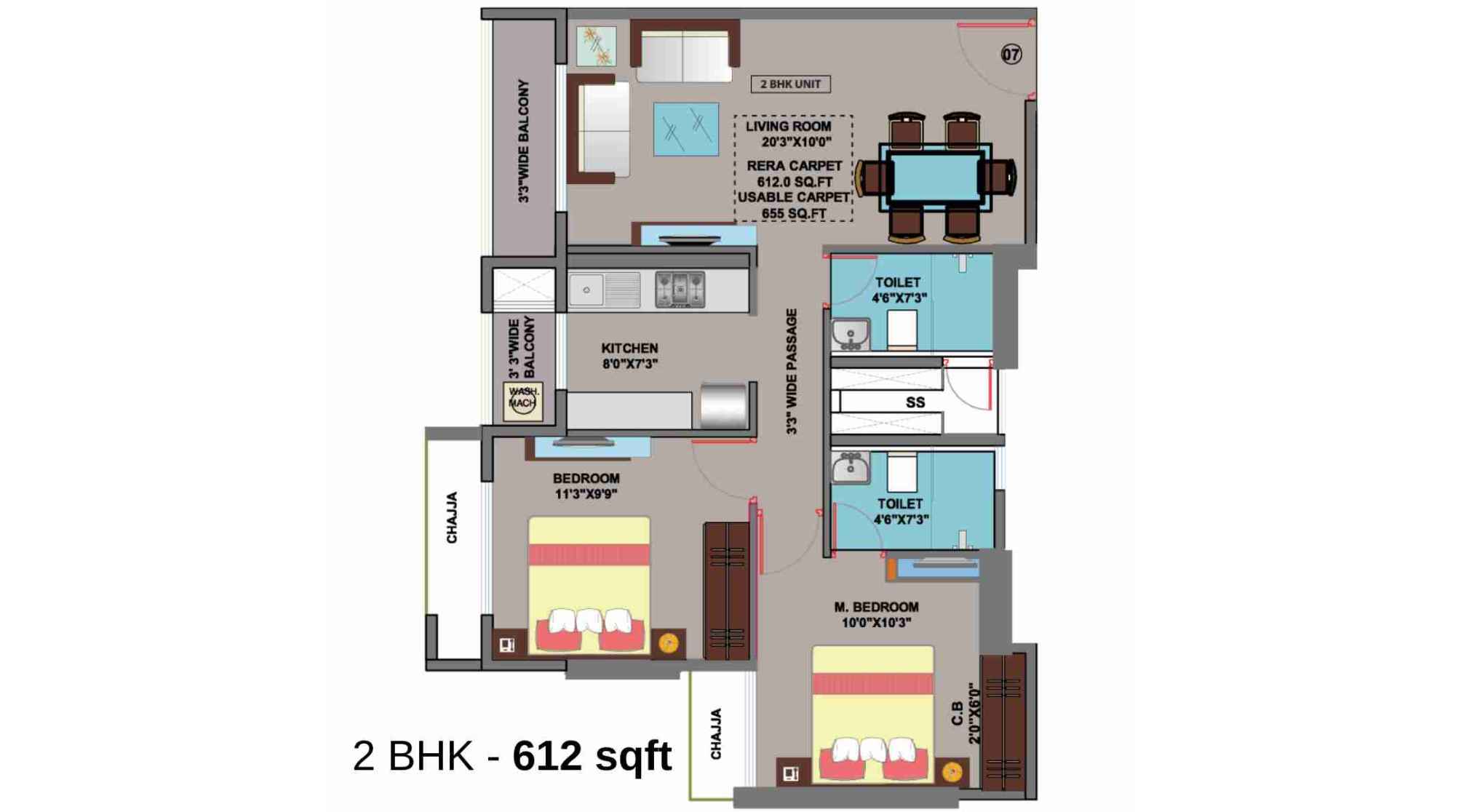 Typical-Floor-Plan-Larkins-315-Codename-Legend-Floor-Plan-2-BHK-612-sqft